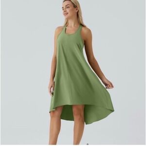 Halara Breezeful Green Racerback Hi Lo Midi Tank Dress XL‎ NWT